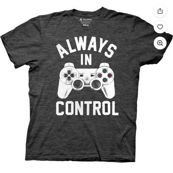 PlayStation "Always in Control" T-Shirt featuring the Sony DualSense Controller - Picture 1 of 2